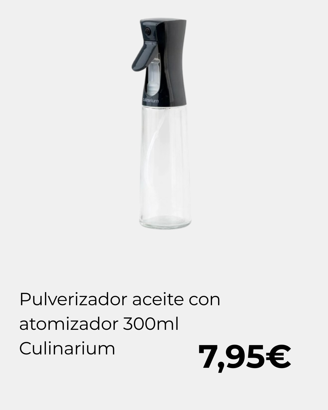 Pulverizador aceite con atomizador 300ml Culinarium