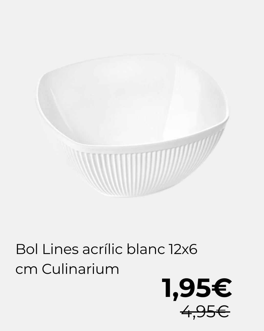 Bol Lines acrílic blanc 12x6 cm Culinarium
